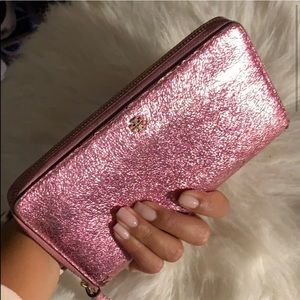 Metallic Tory Burch wallet